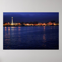 Santa Cruz Boardwalk at Night Posters