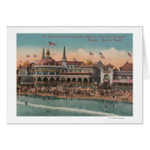 Santa Cruz, CA - Casino and Santa Cruz Beach Greeting Card