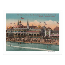 Santa Cruz, CA - Casino and Santa Cruz Beach Post Card