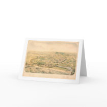 Santa Cruz, CA. Panoramic Map (1586A) - Restored Greeting Card