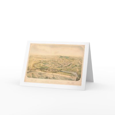Santa Cruz, CA. Panoramic Map (1586A) - Restored Card by Bancroft