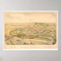 Santa Cruz, CA. Panoramic Map (1586A) - Unrestored Print