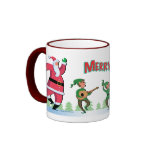 Santa Dancing with Elves Holiday Mug