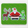 Santa Deer Elf Christmas Design Mouse Pad
