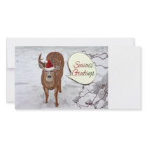 Santa Deer Photo Photo Greeting Card