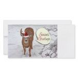 Santa Deer Photo Photo Greeting Card