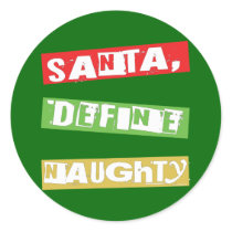 SANTA, DEFINE NAUGHTY stickers by oldschool_christmas SANTA, DEFINE NAUGHTY stickers