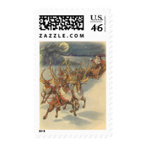 Santa Delivering Toys postage