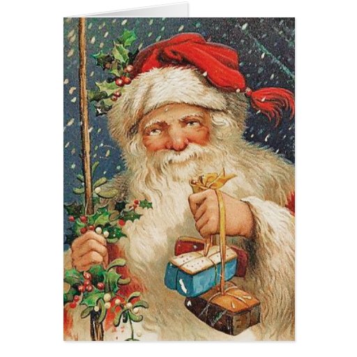 Santa Delivers, A Vintage Christmas Card Zazzle