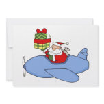 Santa Delivers Presents in Airplane Custom Invites