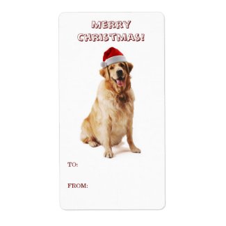 Santa Dog Gift Label label