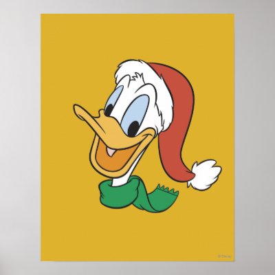 Santa Donald Duck Poster