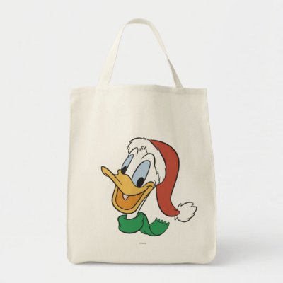 Santa Donald Duck Tote Bags