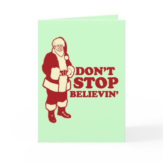 Santa, Don't Stop Believin' Cards