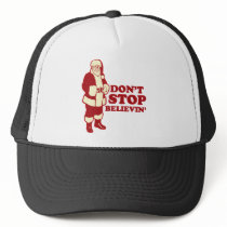 Santa, Don't Stop Believin' hats