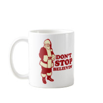 Santa, Don't Stop Believin' mugs
