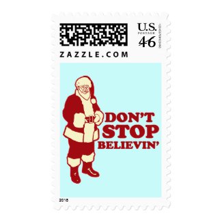 Santa, Don't Stop Believin' Postage Stamp