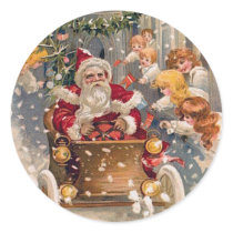 Santa Drives a Race Car Stickers by MyOtherPlanet Santa Drives a Race Car Stickers