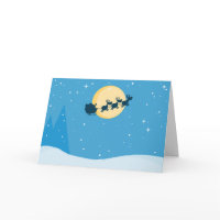 Santa driving a sleigh Christmas greeting card card