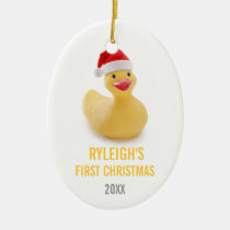 Santa Ducky Babys First Christmas Ornament