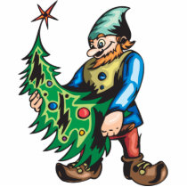 Santa Elf and Christmas Tree Photo Cutouts