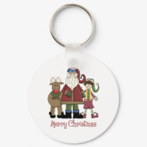 Santa, Elf and Reindeer - Customizable keychains