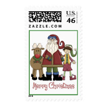 Santa, Elf and Reindeer - Customizable postage by naturetees Santa, Elf and Reindeer - Customizable postage