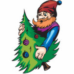 Santa Elf Holding Christmas Tree Cut Outs