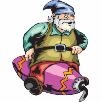 Santa Elf Sitting On Ornament Photo Cutouts