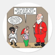 Santa & Elves Impersonator Funny Gifts & Tees Sticker