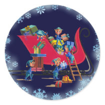 SANTA' ELVES & SLEIGH by SHARON SHARPE stickers by sharonsharpe SANTA' ELVES & SLEIGH by SHARON SHARPE stickers