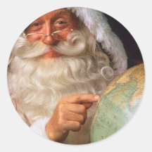 Santa en sus pegatinas de la manera