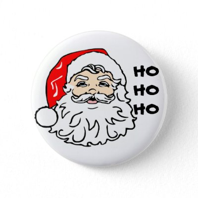 Santa face, HOHOHO Pinback Button