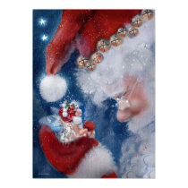 Santa & Faery Holiday Poster posters