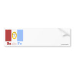 Santa Fe flag with name Bumper Stickers