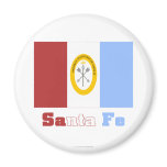 Santa Fe flag with name Refrigerator Magnets