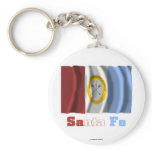 Santa Fe waving flag with name Key Chain