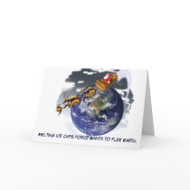 Santa Flees Earth Card