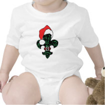 Santa Fleur de lis (green) apparel t-shirts by ARTegrity Santa Fleur de lis (green) apparel t-shirts