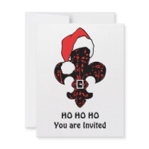 Santa Fleur de lis (red) invitations by ARTegrity Santa Fleur de lis (red) invitations