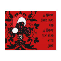 Santa Fleur de lis (red) Postcard