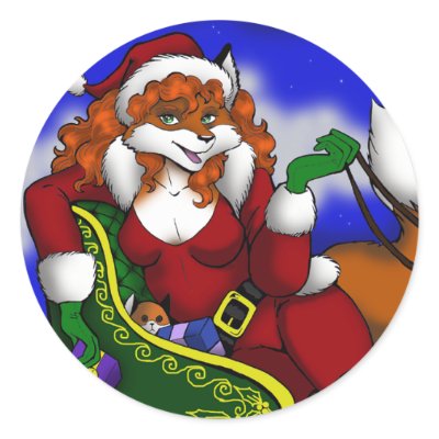 Santa Fox Stickers by artvixn