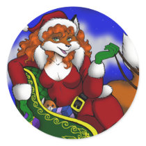 Santa Fox Stickers by artvixn Santa Fox Stickers