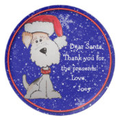 Santa Fox Terrier (Customizable) Party Plates