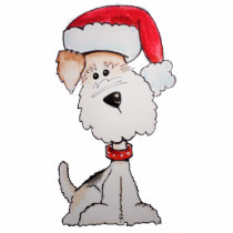 Santa Fox Terrier Photo Sculpture