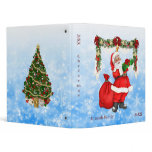 Santa Garland Christmas - Customize Vinyl Binders