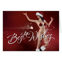 Santa Girl Michelle Best Wishes Card cards