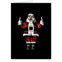 Santa Giving the Finger Greeting Card