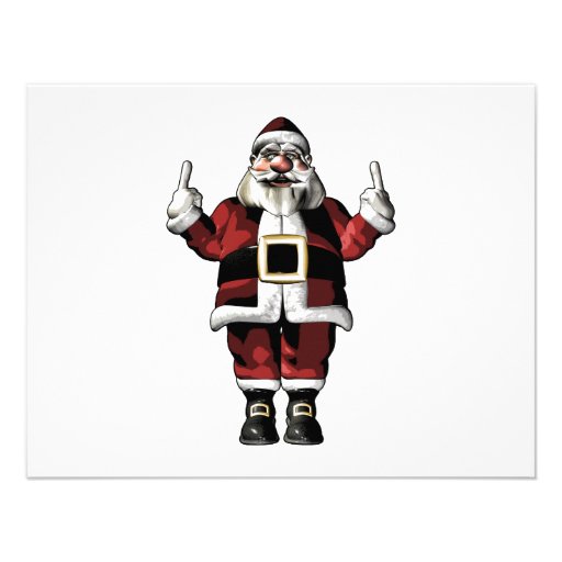 Santa Giving the Finger Invitations