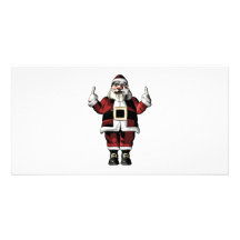 Santa Giving the Finger Picture Card